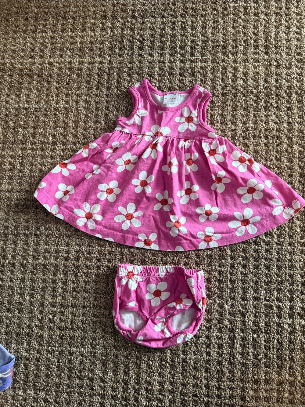 Hanna Andersson Pink Floral Dress & Matching Bloomers - size 6-12m
